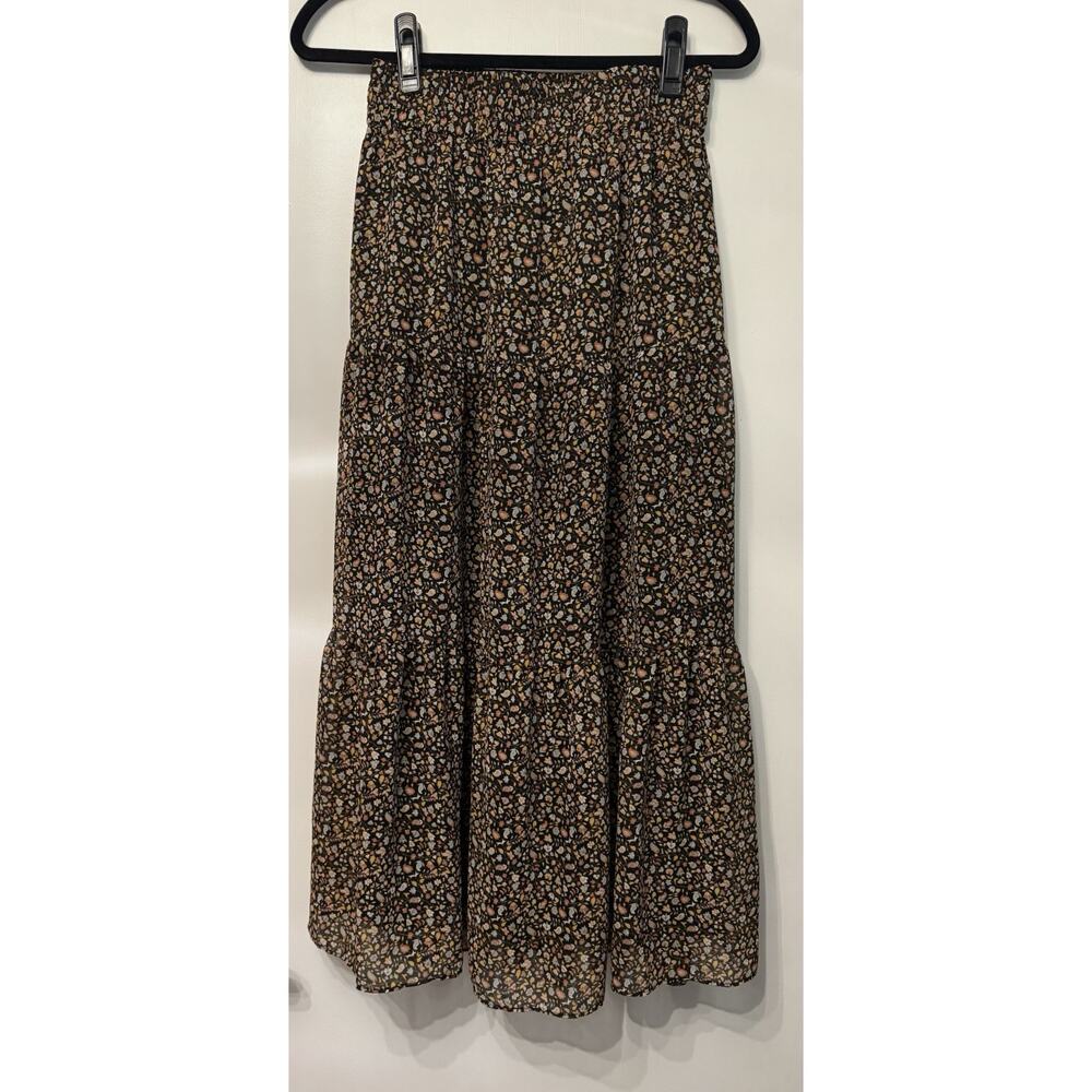 NWT Madewell Tiered Maxi Skirt Floral Size XS